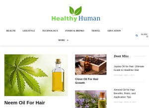 How healthylifehuman.com looks like on a tablet such as an iPad.