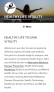 How healthylifevitality.com looks like on a mobile device such as an iPhone.