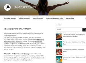 How healthylifevitality.com looks like on a tablet such as an iPad.