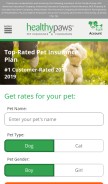 How healthypawspetinsurance.com looks like on a mobile device such as an iPhone.