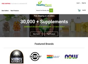 How healthyplanetshopping.com looks like on a tablet such as an iPad.