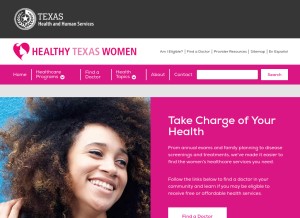 How healthytexaswomen.org looks like on a tablet such as an iPad.