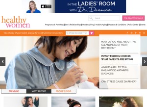 How healthywomen.org looks like on a tablet such as an iPad.