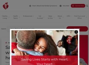 How heart.org looks like on a tablet such as an iPad.