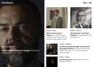 How heartbeats.dk looks like on a tablet such as an iPad.