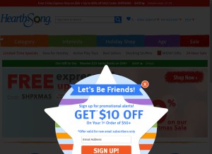 How hearthsong.com looks like on a tablet such as an iPad.