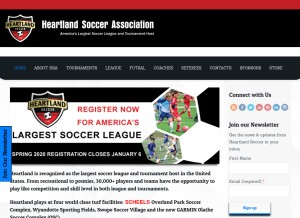 How heartlandsoccer.net looks like on a tablet such as an iPad.