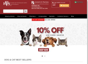 How heartlandvetsupply.com looks like on a tablet such as an iPad.