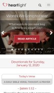How heartlight.org looks like on a mobile device such as an iPhone.