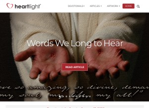 How heartlight.org looks like on a tablet such as an iPad.