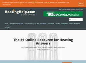 How heatinghelp.com looks like on a tablet such as an iPad.