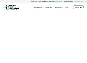 How heavenhimalaya.com looks like on a tablet such as an iPad.