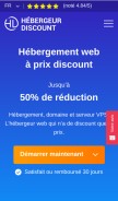 How hebergeur-discount.com looks like on a mobile device such as an iPhone.