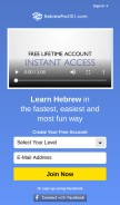 How hebrewpod101.com looks like on a mobile device such as an iPhone.