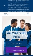 How hec.edu looks like on a mobile device such as an iPhone.