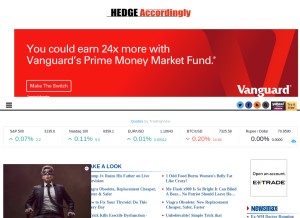 How hedgeaccordingly.com looks like on a tablet such as an iPad.