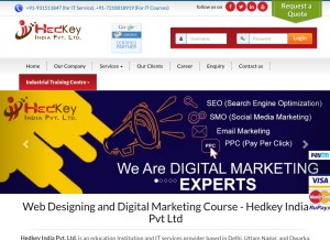 How hedkeyindia.com looks like on a tablet such as an iPad.