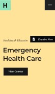 How heedhealtheducation.com.au looks like on a mobile device such as an iPhone.