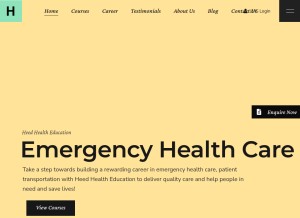 How heedhealtheducation.com.au looks like on a tablet such as an iPad.