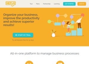 How heflo.com looks like on a tablet such as an iPad.