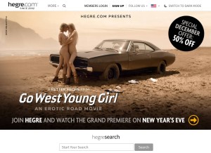 How hegre.com looks like on a tablet such as an iPad.