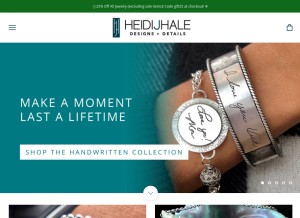 How heidijhale.com looks like on a tablet such as an iPad.