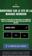How heineken.com looks like on a mobile device such as an iPhone.