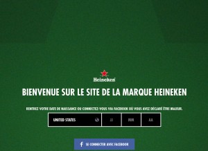 How heineken.com looks like on a tablet such as an iPad.