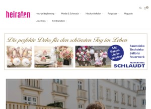 How heiraten-magazin.de looks like on a tablet such as an iPad.