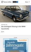 How heise.de looks like on a mobile device such as an iPhone.