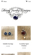How heiseyjewelry.com looks like on a mobile device such as an iPhone.