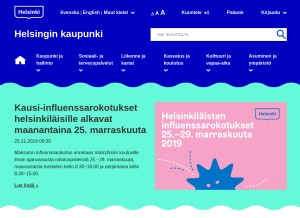 How hel.fi looks like on a tablet such as an iPad.