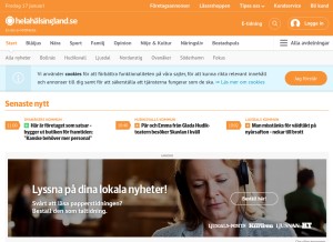 How helahalsingland.se looks like on a tablet such as an iPad.