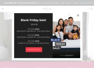 How helixsleep.com looks like on a tablet such as an iPad.