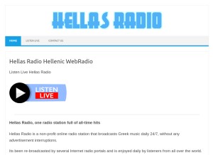 How hellas-radio.com looks like on a tablet such as an iPad.