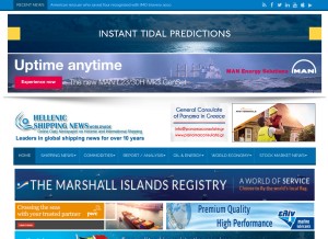 How hellenicshippingnews.com looks like on a tablet such as an iPad.