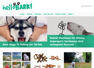 How hellobark.com looks like on a tablet such as an iPad.