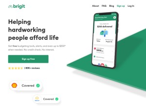 How hellobrigit.com looks like on a tablet such as an iPad.