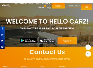 How hellocarz.co.uk looks like on a tablet such as an iPad.