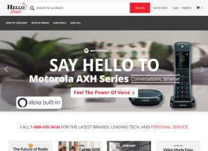 How hellodirect.com looks like on a tablet such as an iPad.