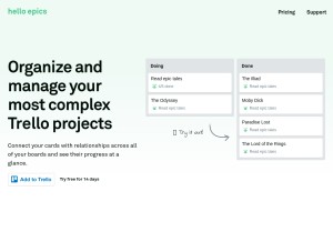 How helloepics.com looks like on a tablet such as an iPad.