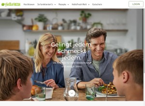 How hellofresh.ch looks like on a tablet such as an iPad.