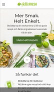 How hellofresh.se looks like on a mobile device such as an iPhone.