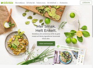 How hellofresh.se looks like on a tablet such as an iPad.