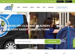 How hellolaundry.co.uk looks like on a tablet such as an iPad.