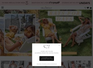 How hellomolly.com looks like on a tablet such as an iPad.