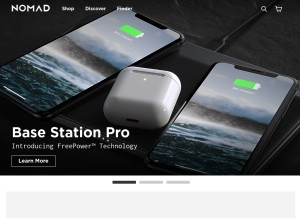 How hellonomad.com looks like on a tablet such as an iPad.