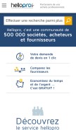 How hellopro.fr looks like on a mobile device such as an iPhone.