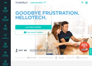 How hellotech.com looks like on a tablet such as an iPad.