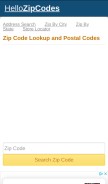 How hellozipcodes.com looks like on a mobile device such as an iPhone.